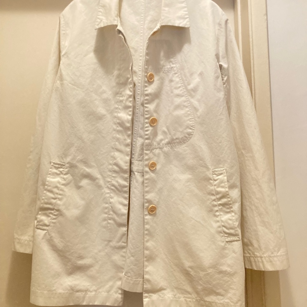 Helmut Lang white trench coat